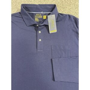 NWT Polo Ralph Lauren Performance Long Sleeve Polo Shirt Mens Classic Fit Navy L